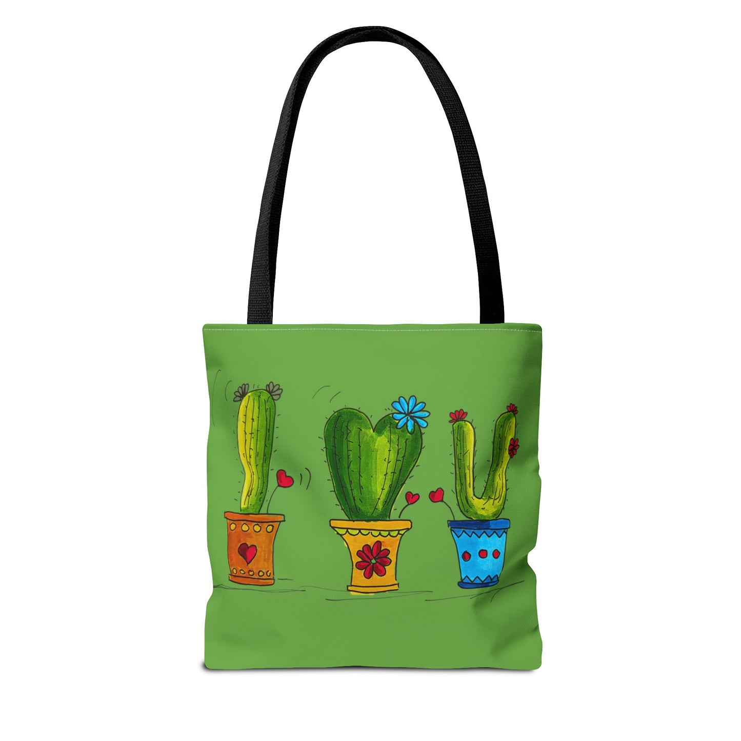 Cactus Doodle Green Tote Bag