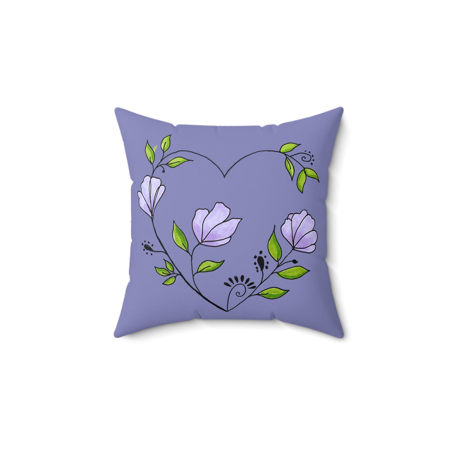 Flower heart pillow