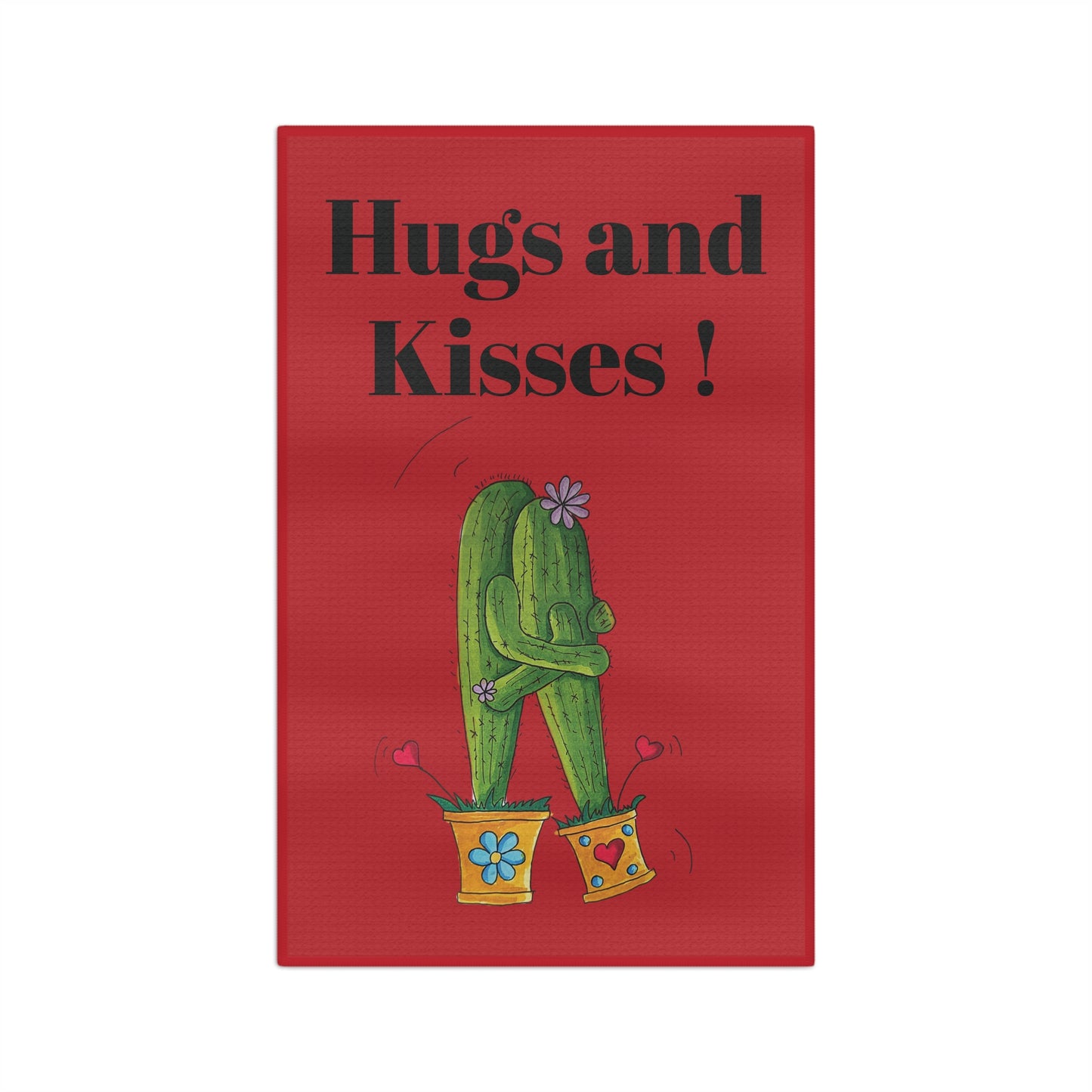 Cactus hugging tea towel