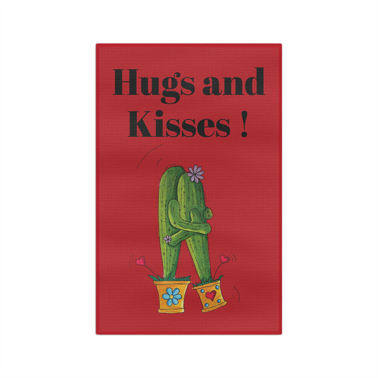 Cactus hugging tea towel