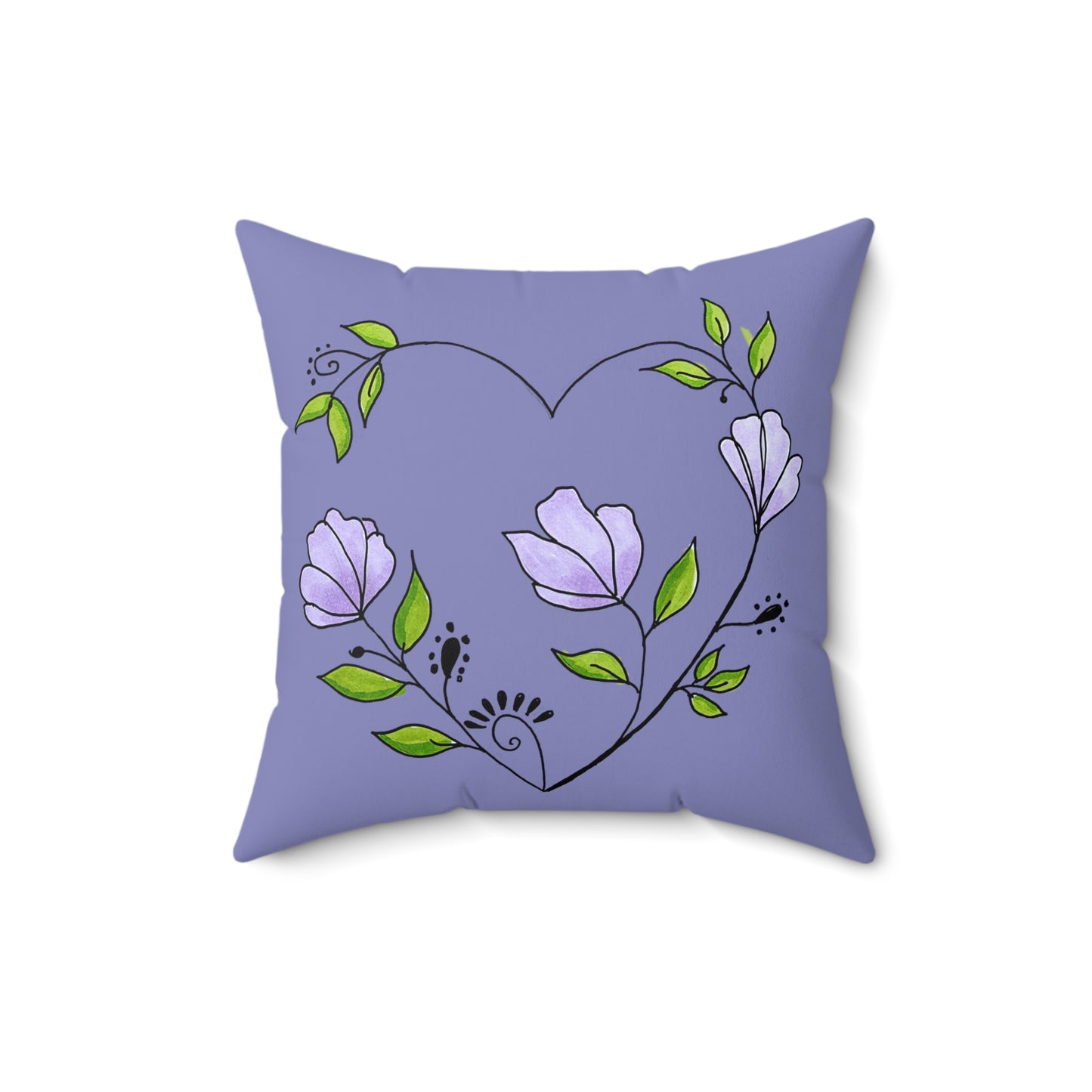 Flower heart pillow