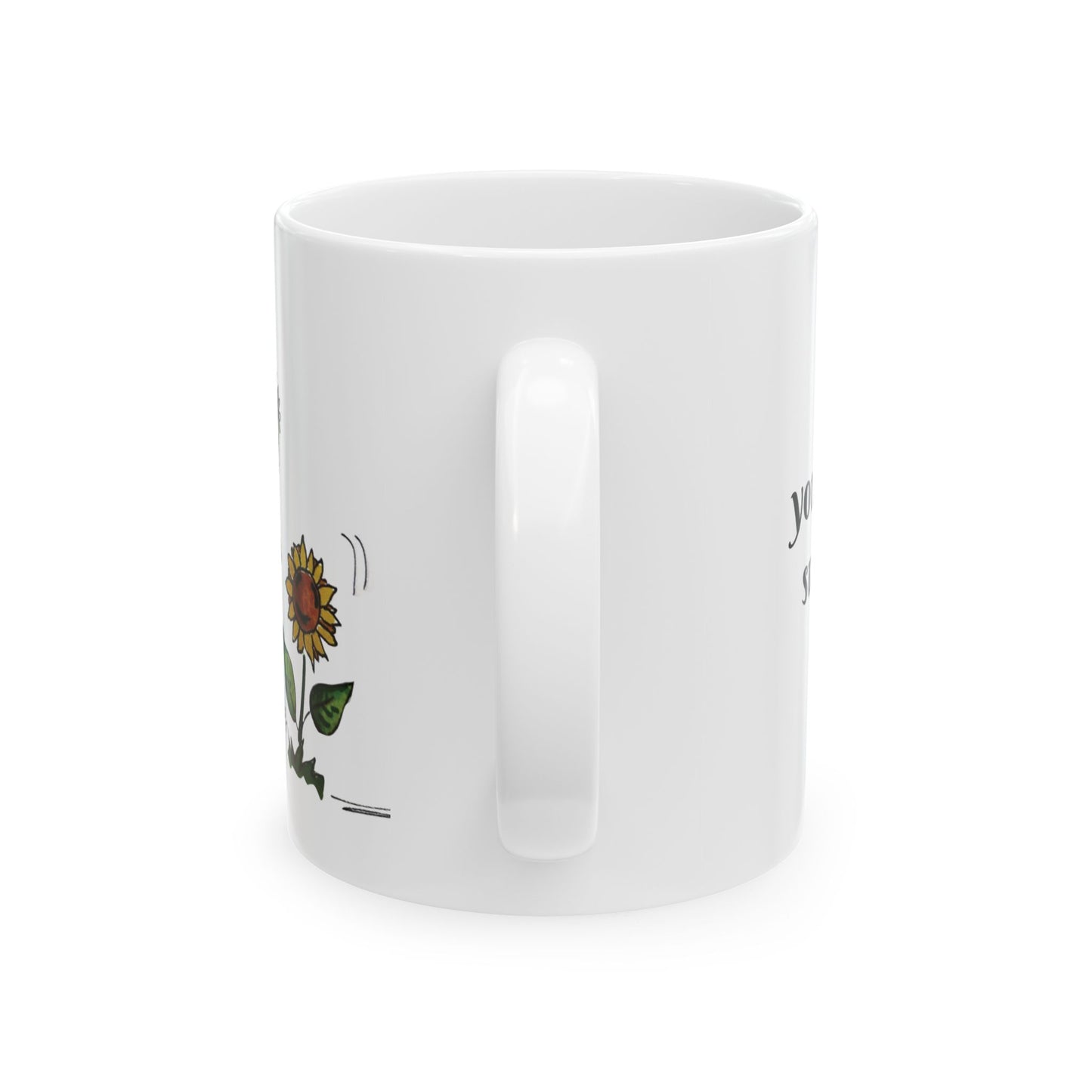 cactus coffee mug with sunflower and you are my sunshine - original art coffee cup