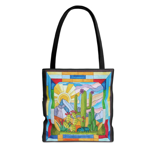 Stained glass window original art tote bag