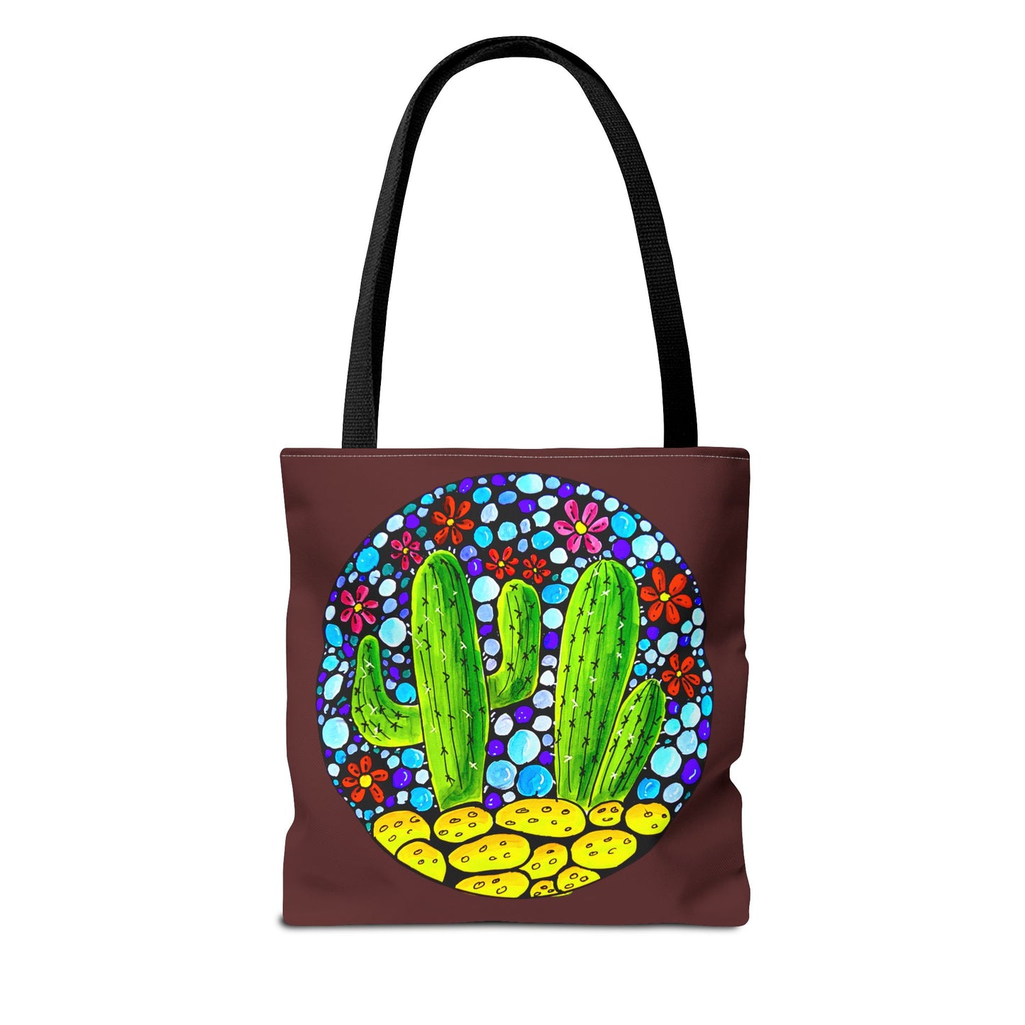 Cactus Doodle Canvas Tote Bag — Cute Hand-Drawn Succulent Design