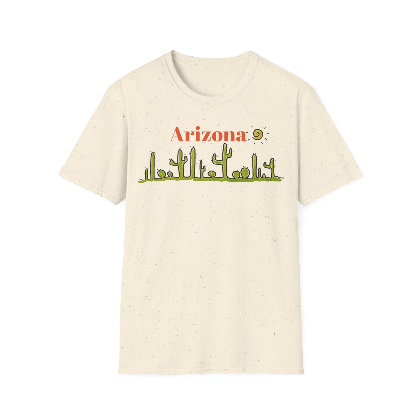Arizona Cactus Doodle T-Shirt — Southwest Desert Tee