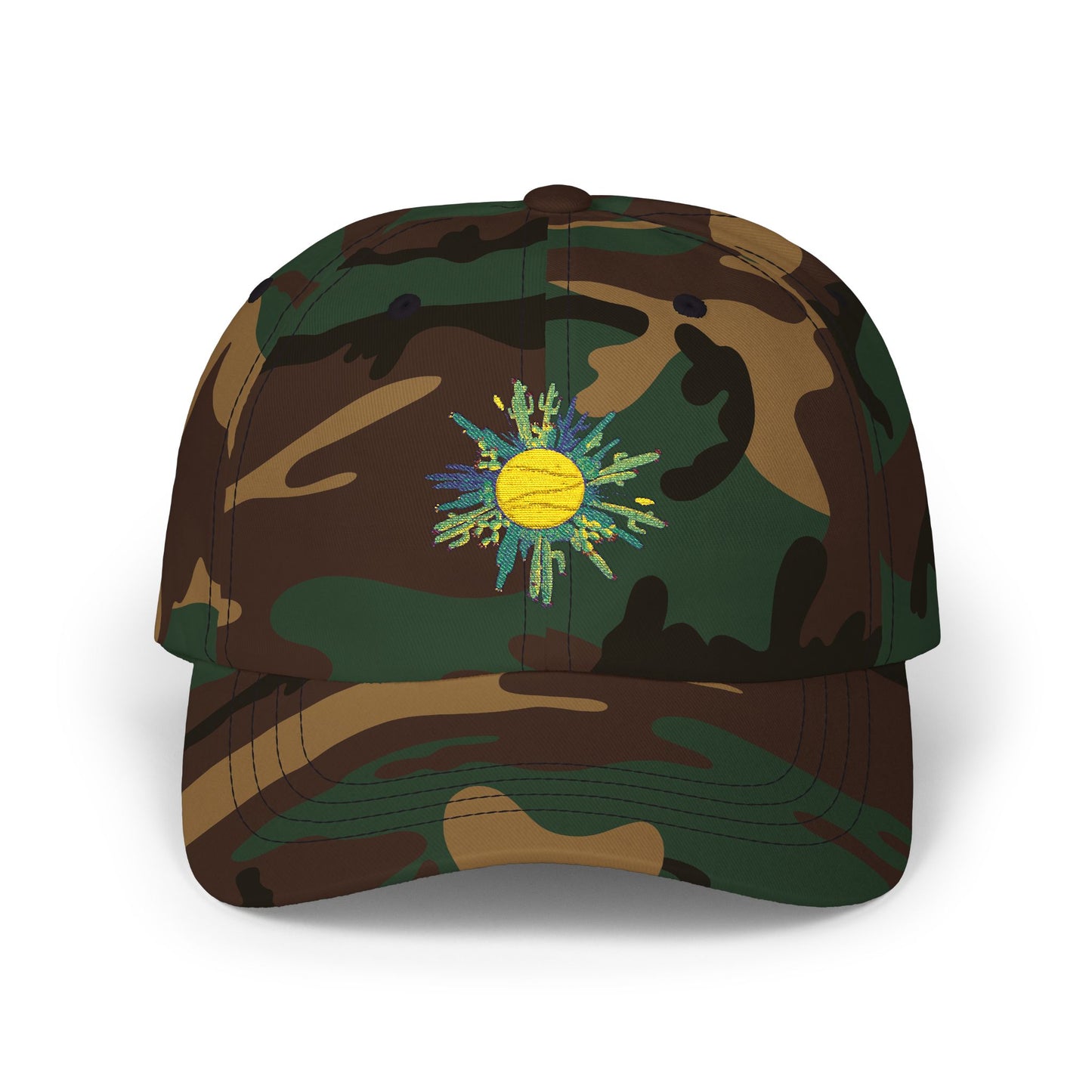 Cactus Sun Dad Cap – Hand-Drawn Doodle Baseball Hat