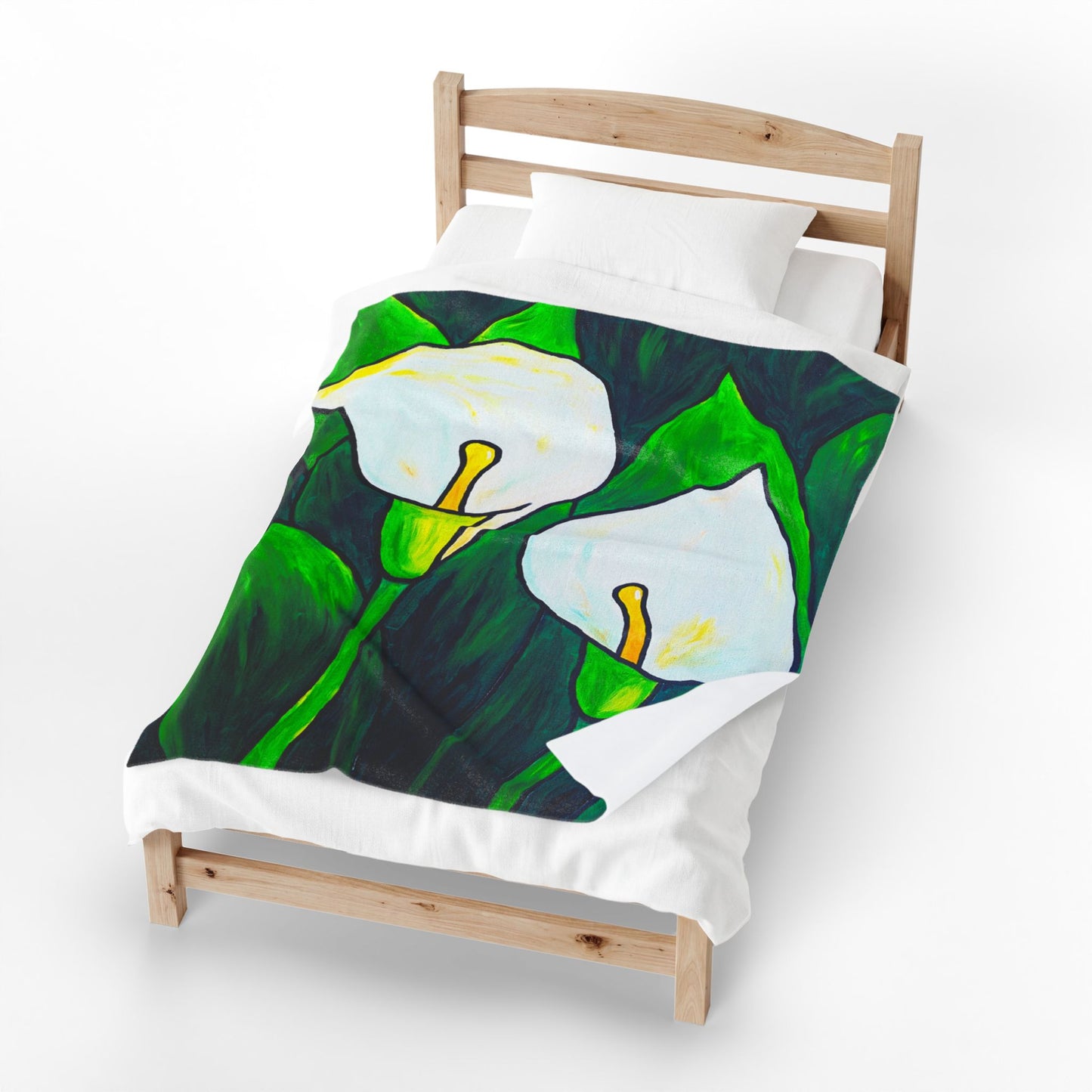 Velveteen Plush Blanket with my original Cala lilie art