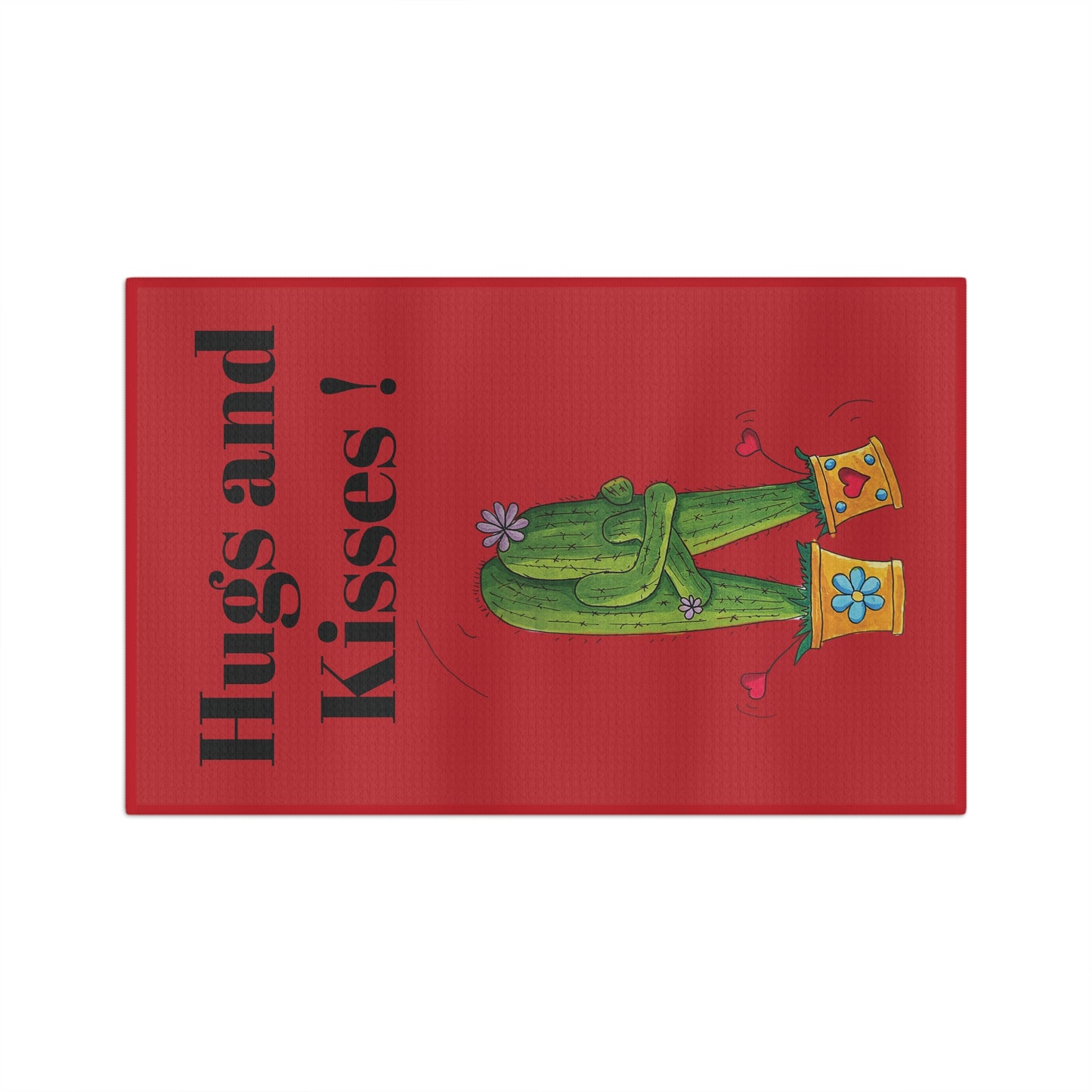 Cactus hugging tea towel