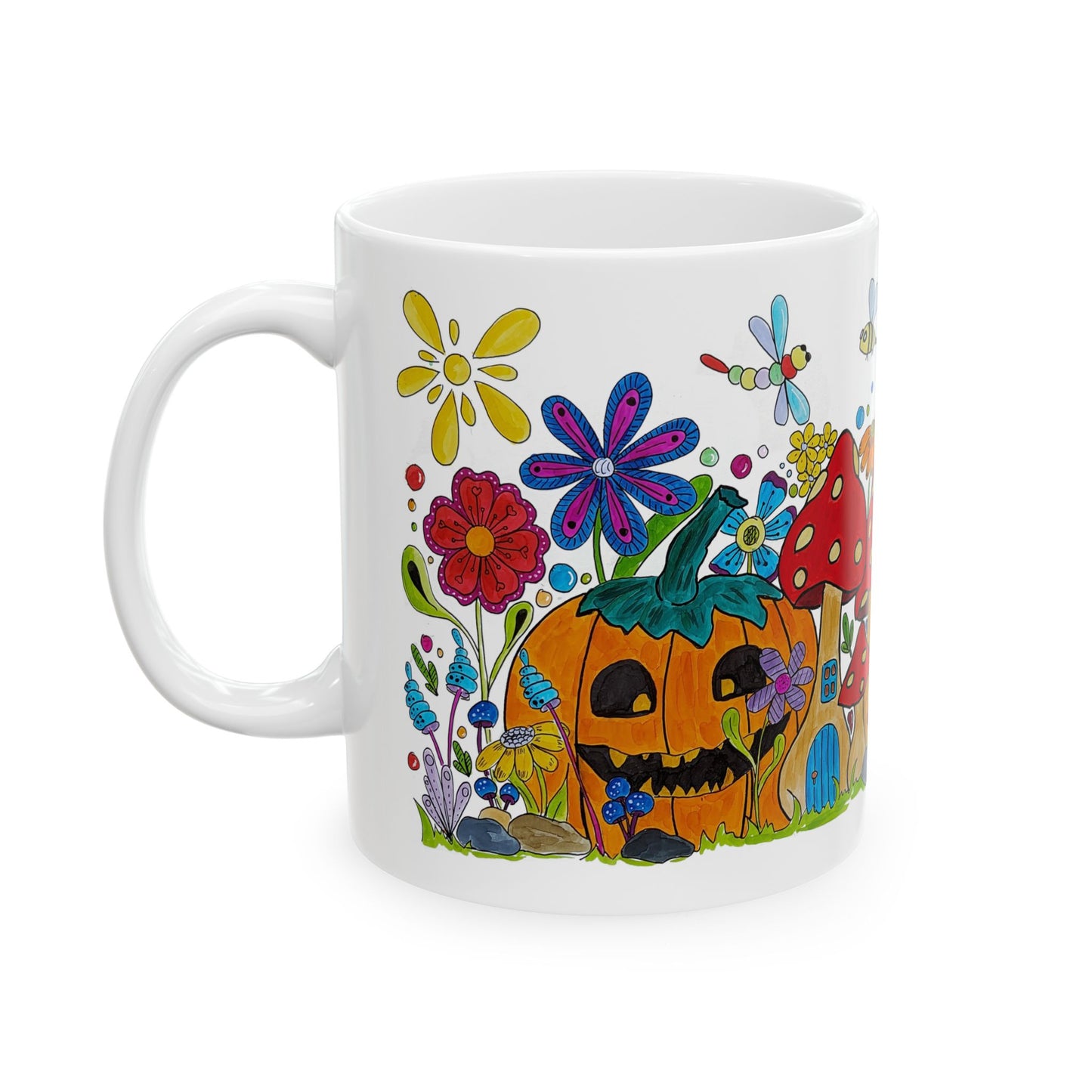 Halloween Pumpkin Mug, Zentangle Floral Coffee Cup, 11oz  My Spooky Season Cup, Fall Gift Mug, Witchy Tea Cup, Autumn Drinkware