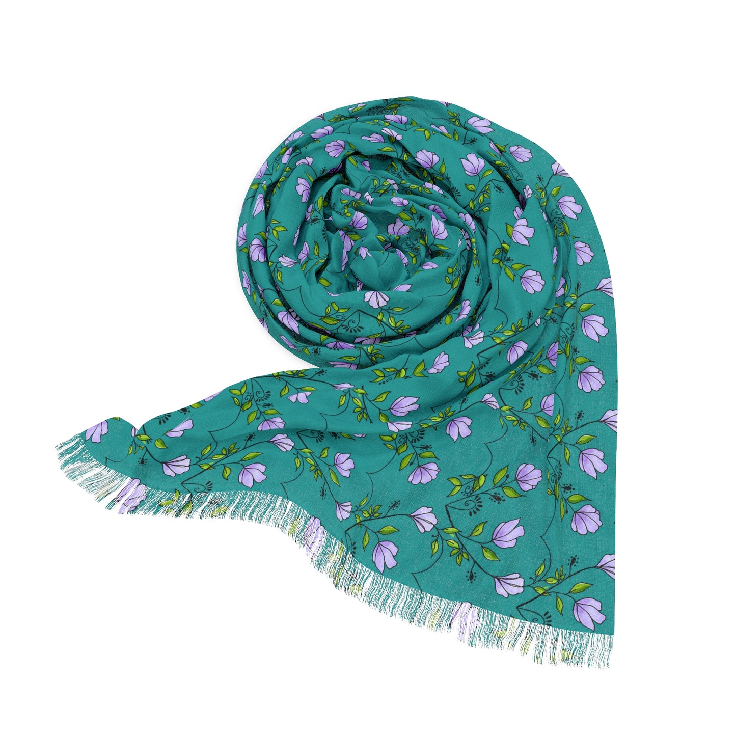Flower and Heart patterned scarf