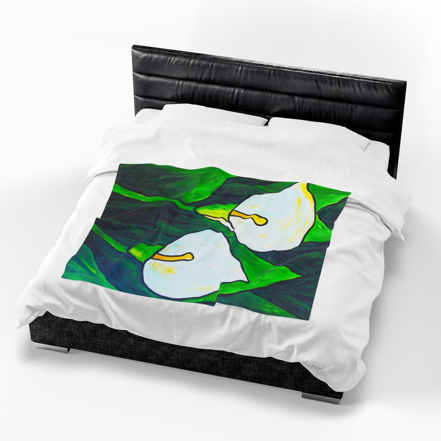 Velveteen Plush Blanket with my original Cala lilie art