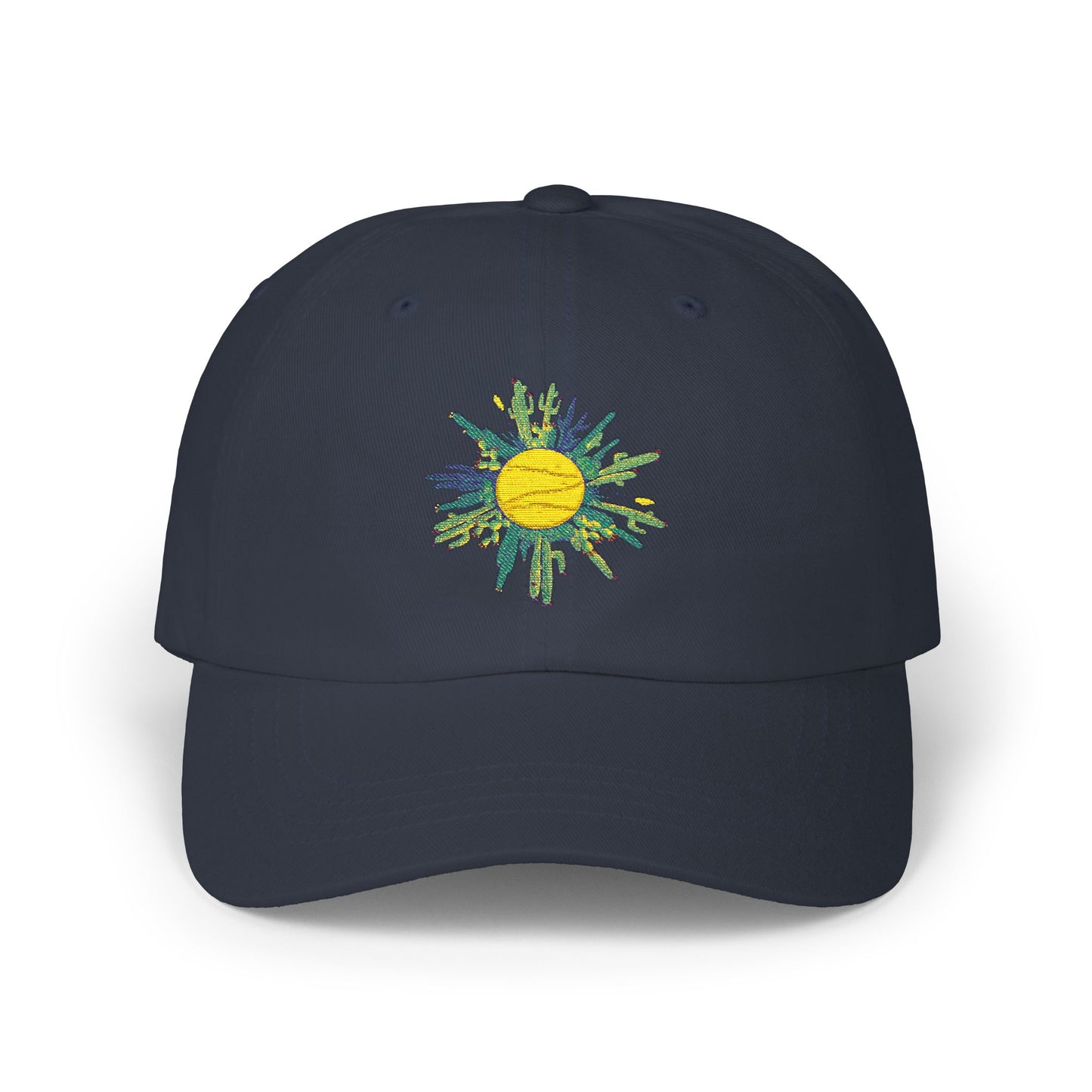 Cactus Sun Dad Cap – Hand-Drawn Doodle Baseball Hat