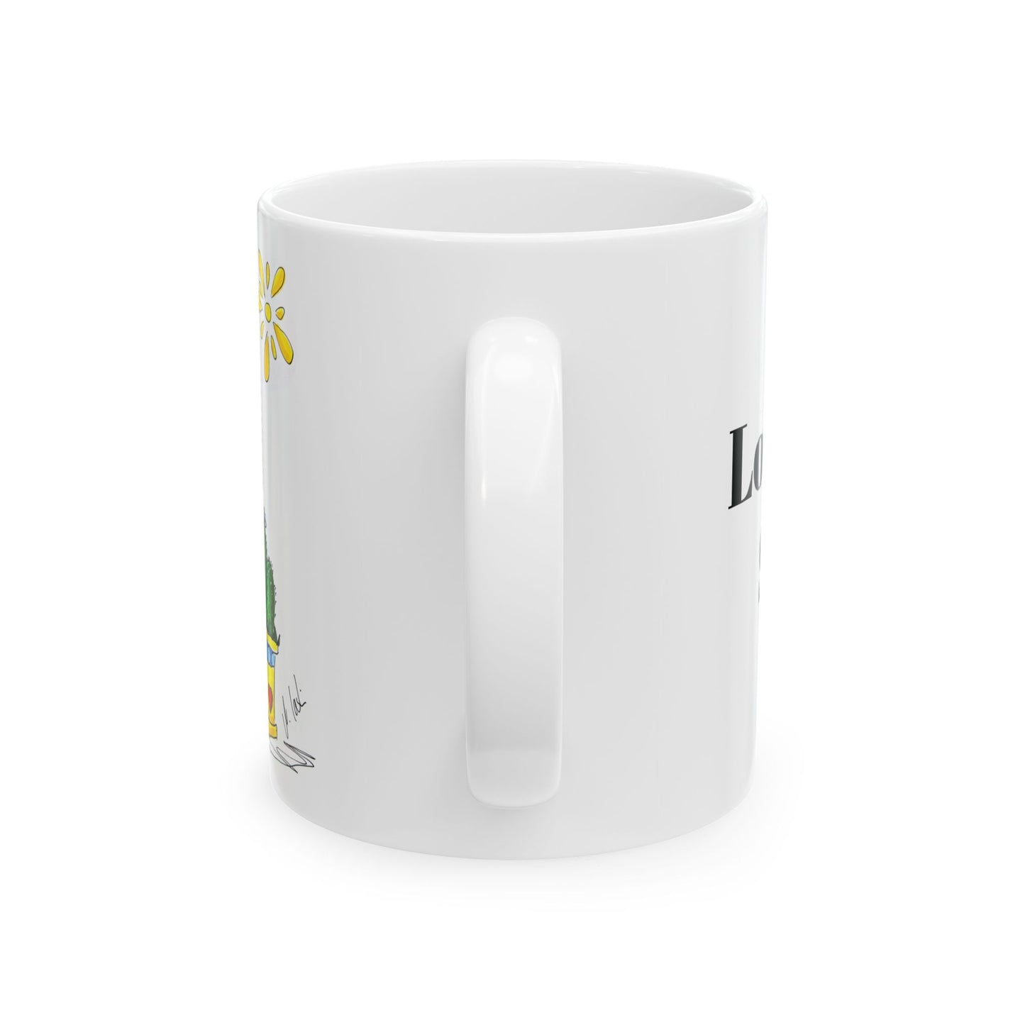 Mug - Middle Finger Bird Cactus Doodle Art Love Hurts So Do I