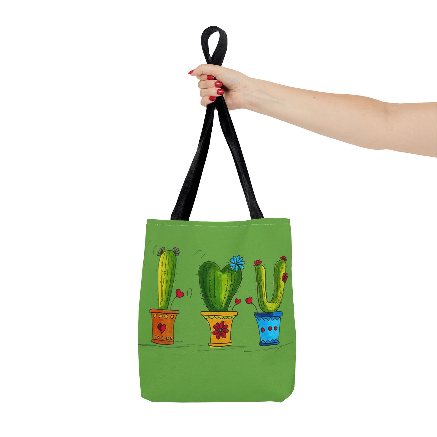 Cactus Doodle Green Tote Bag