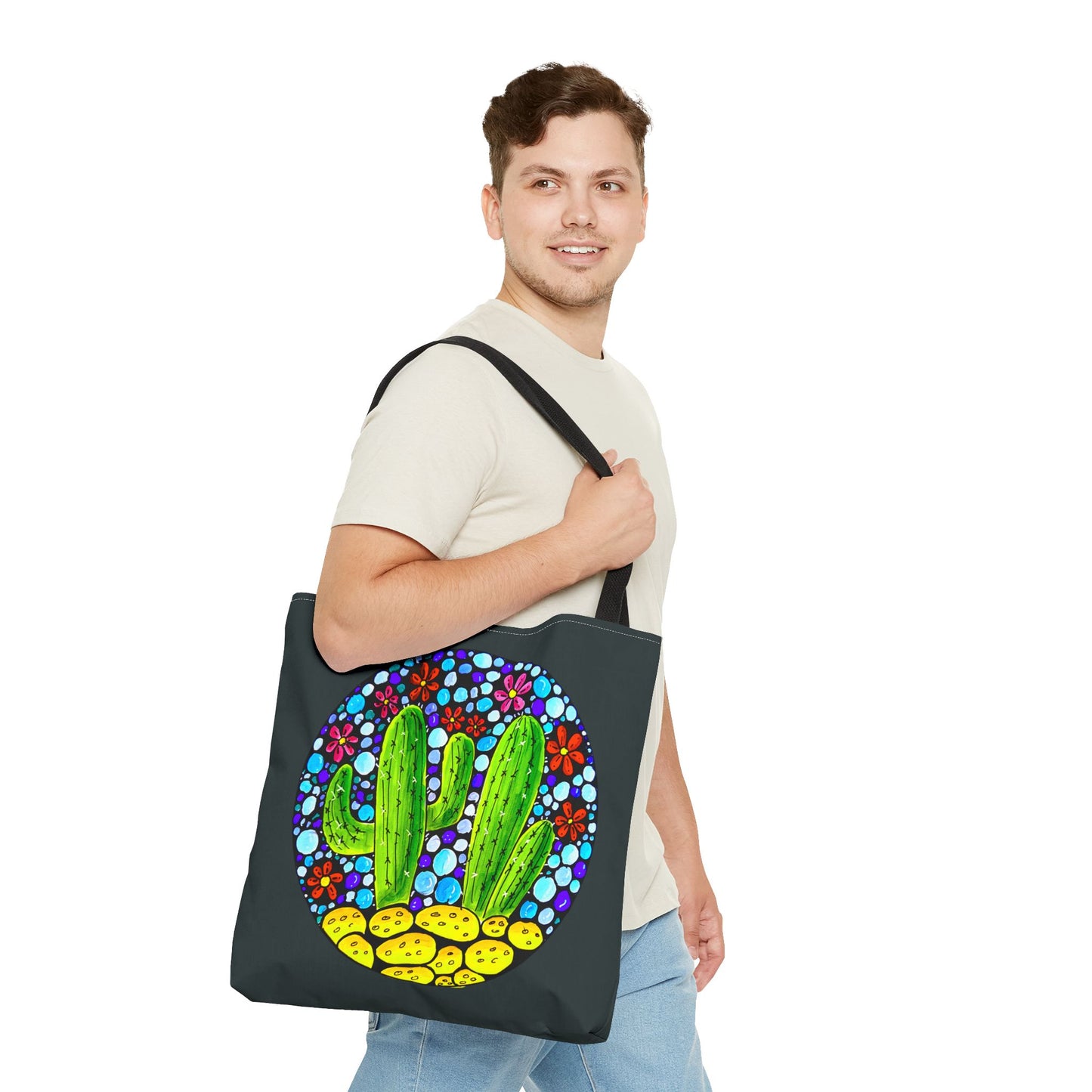 Copy of Cactus Doodle Canvas Tote Bag — Cute Hand-Drawn Succulent Design