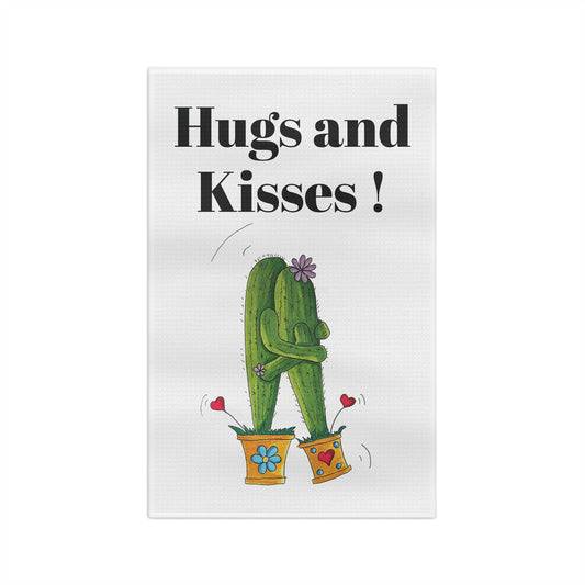 cactus hugging tea towel