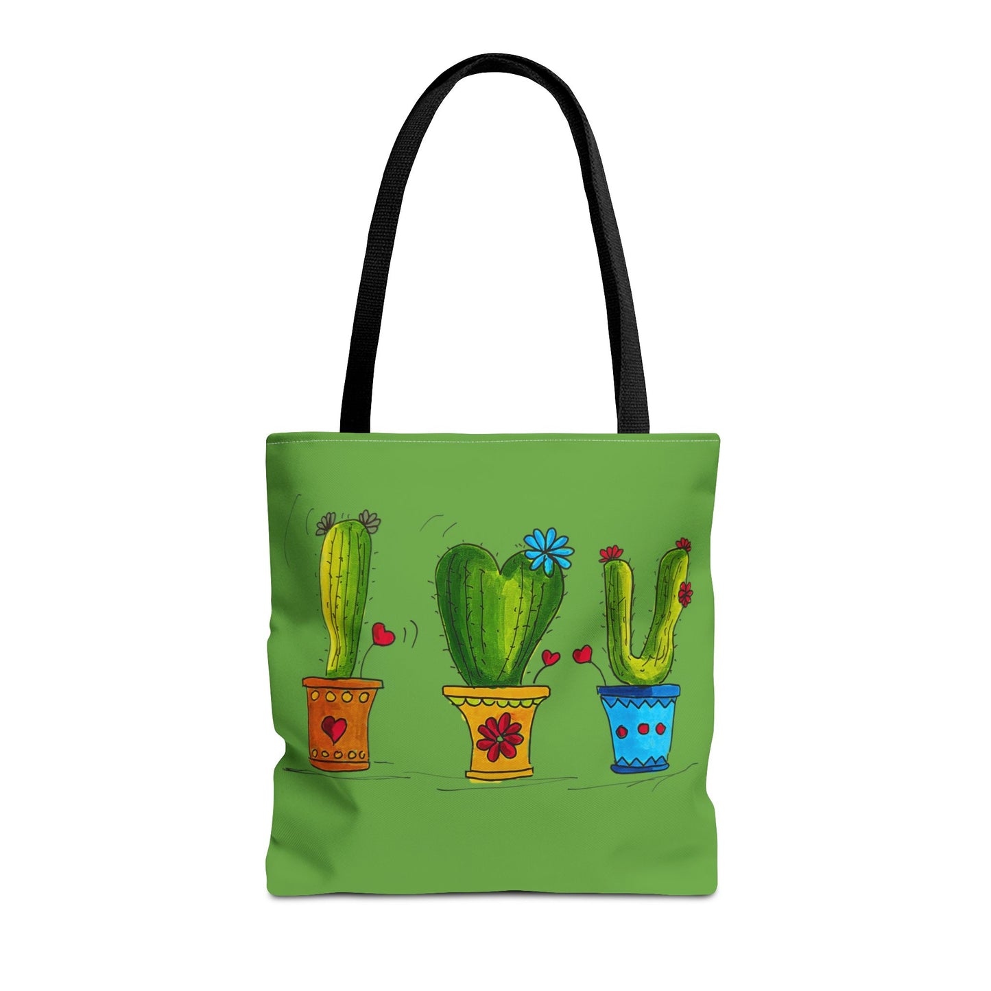 Cactus Doodle Green Tote Bag