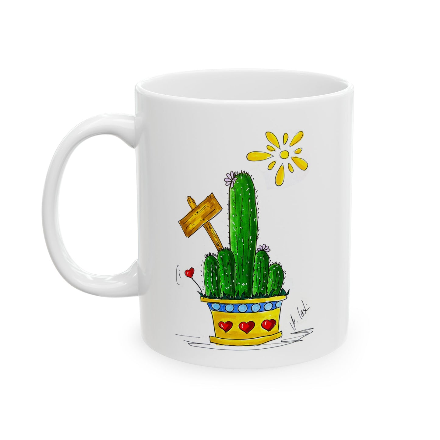 Prickly before coffee mug