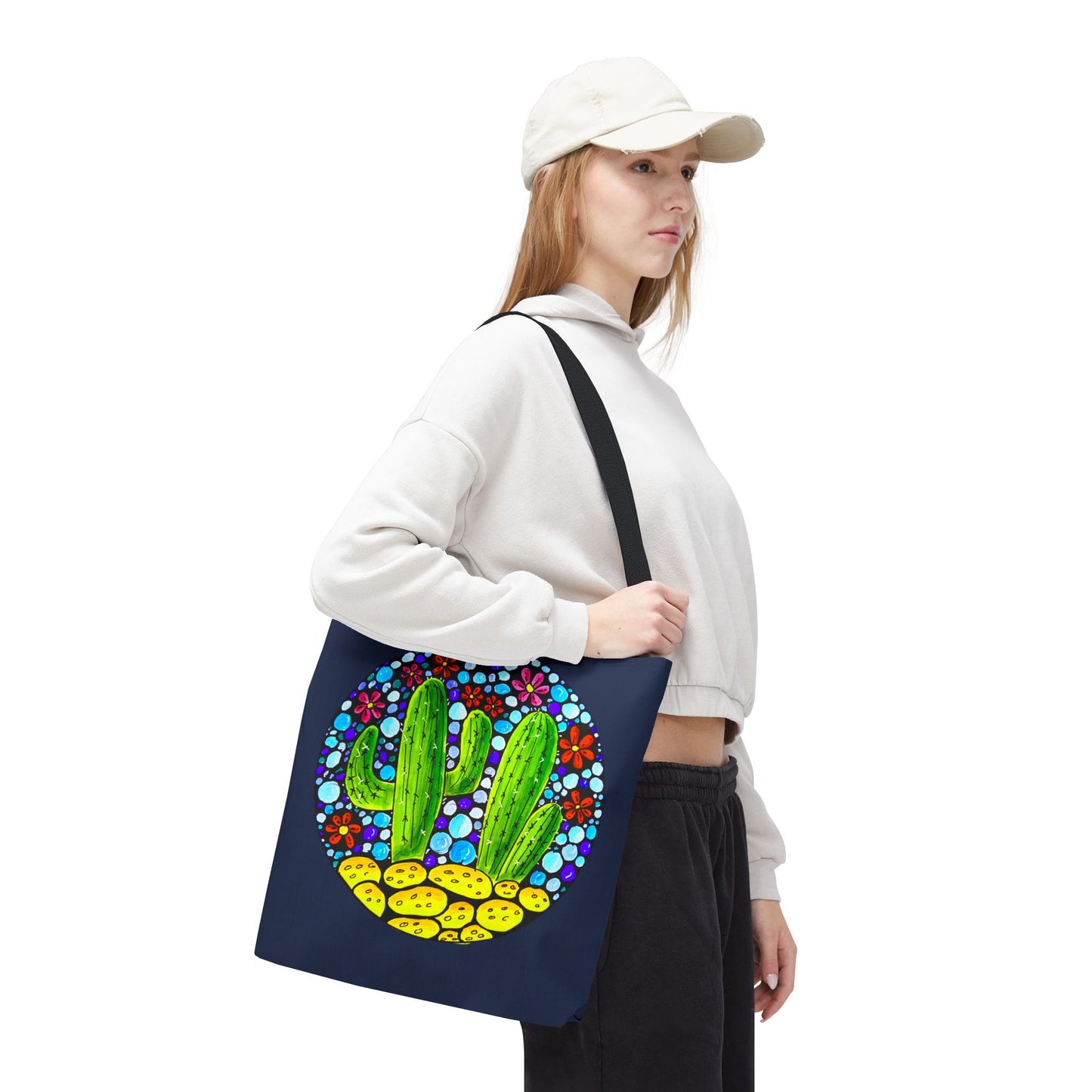 Copy of Cactus Doodle Canvas Tote Bag — Cute Hand-Drawn Succulent Design