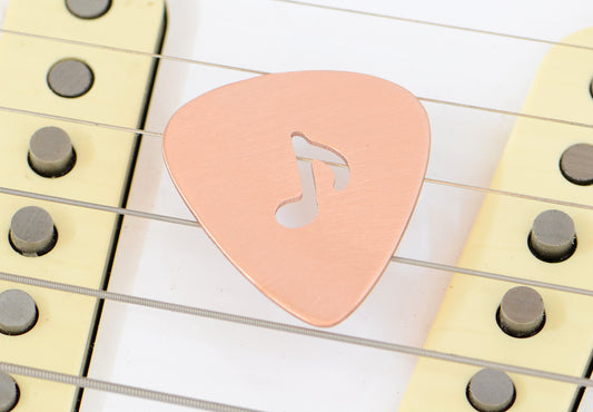 8th Note Copper Guitar Pick with Musical Inspiration to keep you Rocking all Night