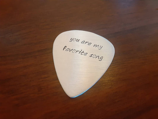 Aluminum guitar pick - 10th anniversary - playable silver guitar pick - silver colored guitar pick - lightweight