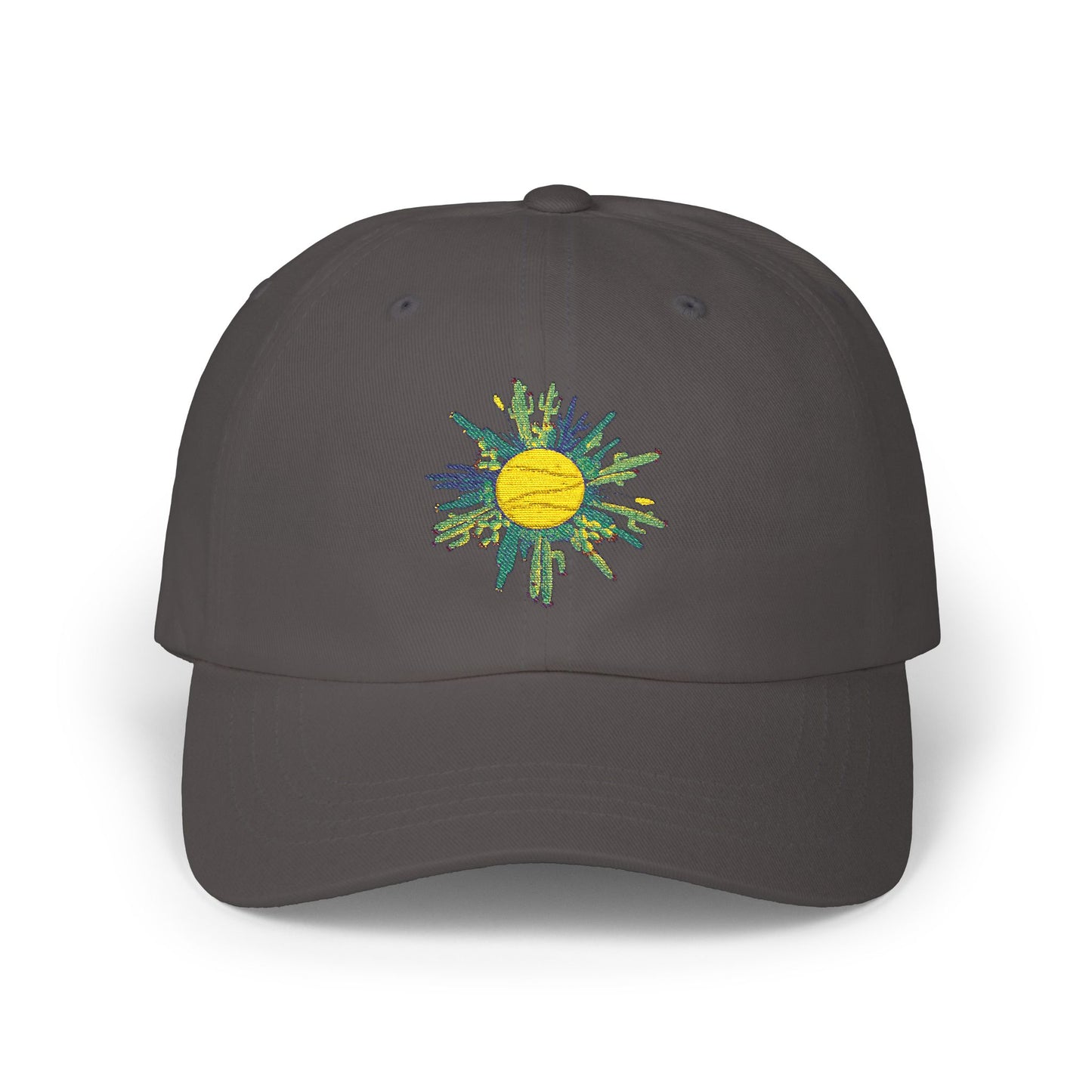 Cactus Sun Dad Cap – Hand-Drawn Doodle Baseball Hat