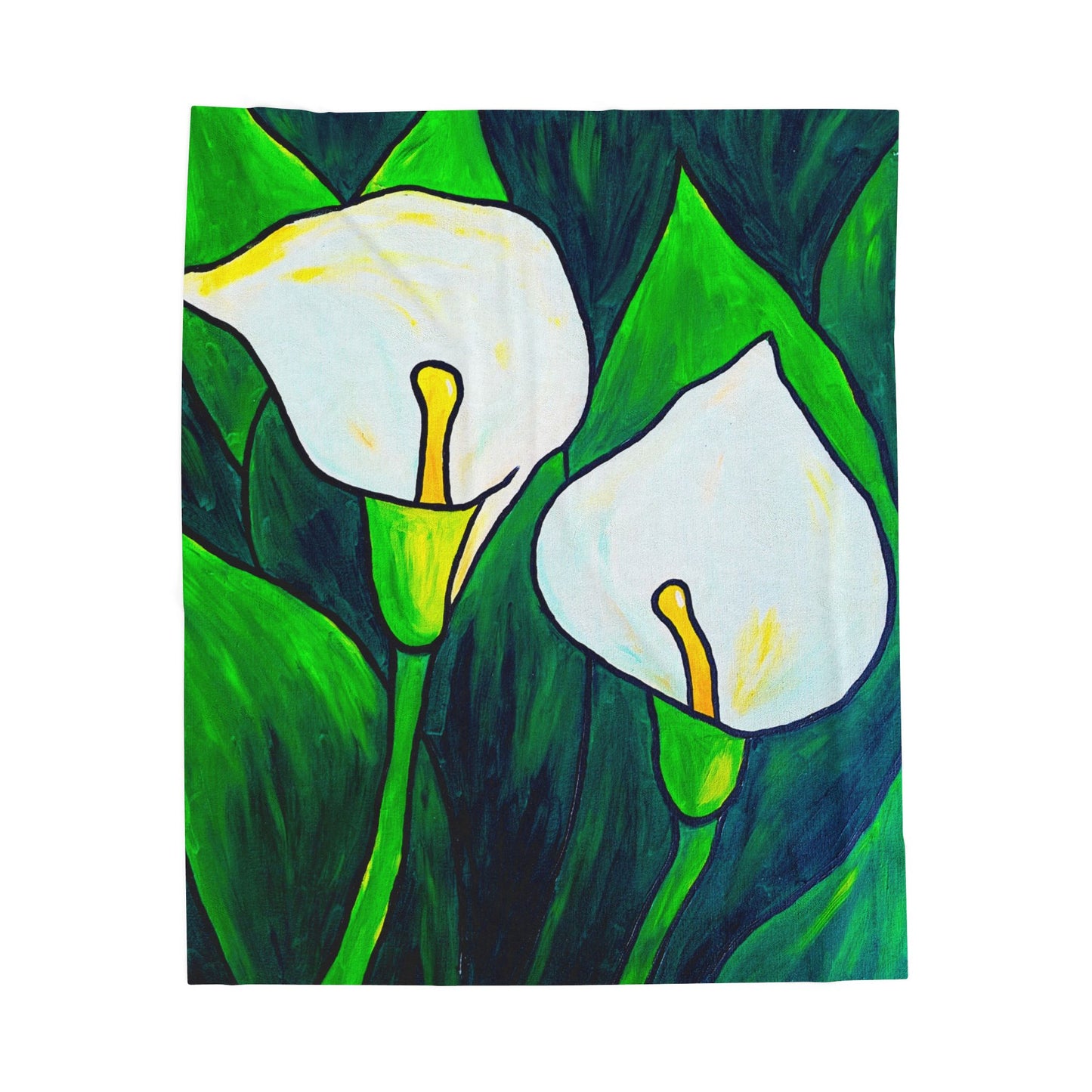 Velveteen Plush Blanket with my original Cala lilie art