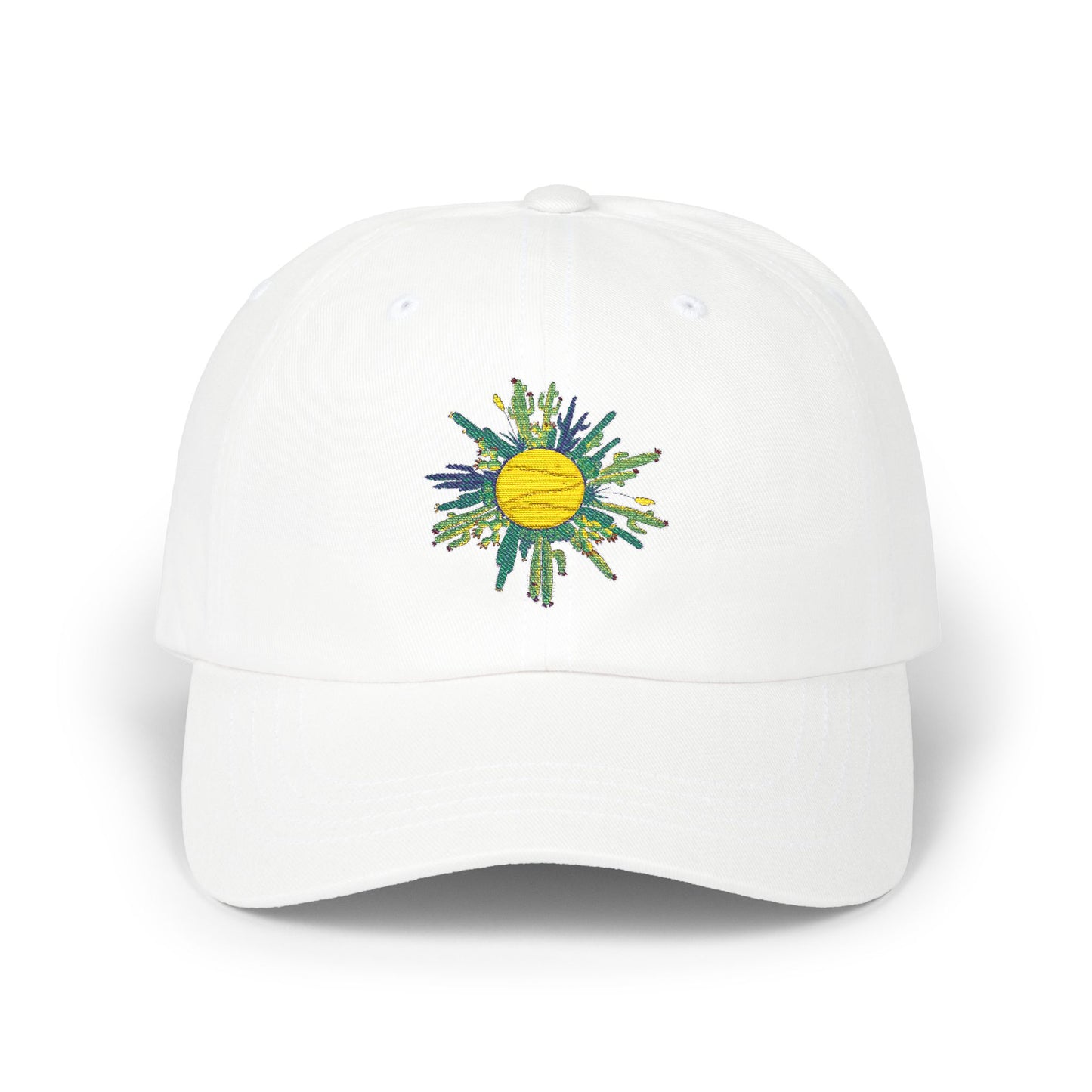Cactus Sun Dad Cap – Hand-Drawn Doodle Baseball Hat