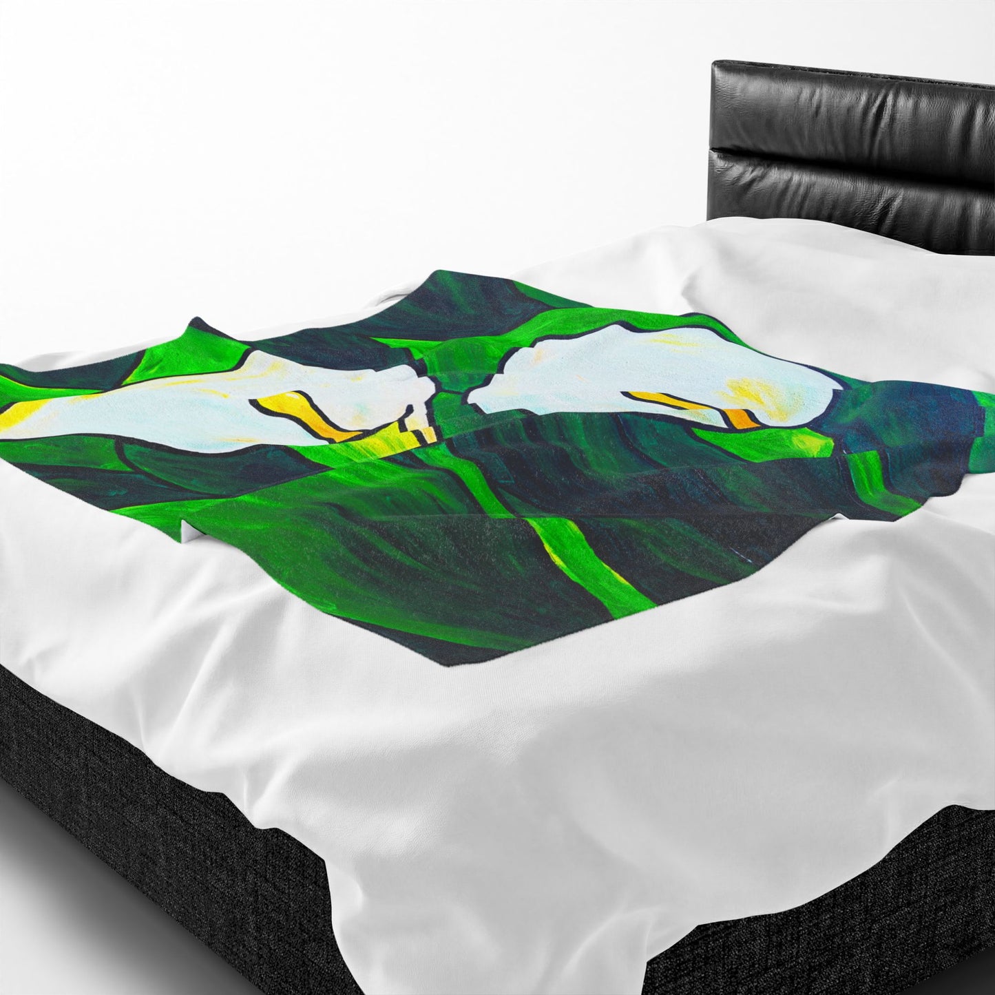 Velveteen Plush Blanket with my original Cala lilie art