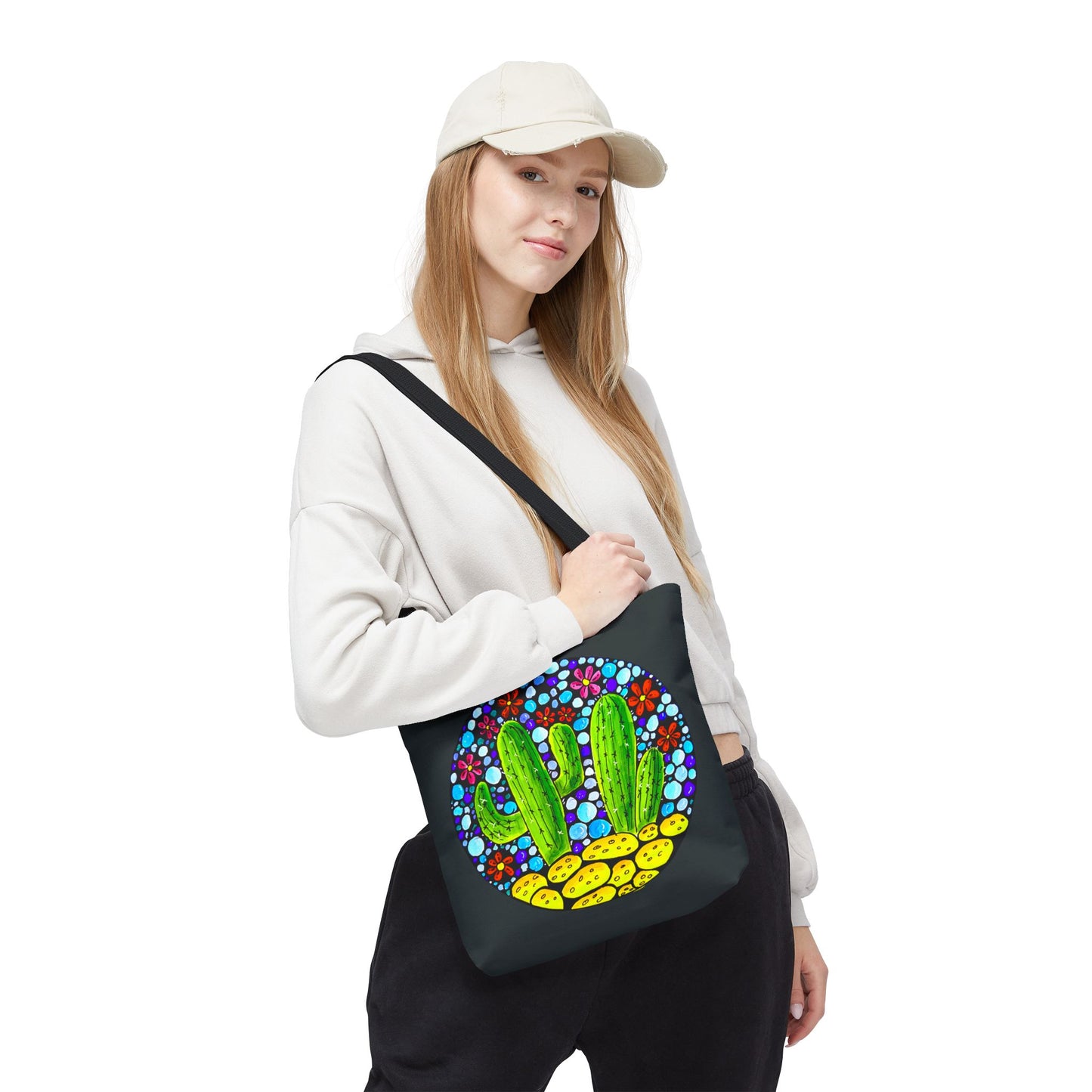Copy of Cactus Doodle Canvas Tote Bag — Cute Hand-Drawn Succulent Design