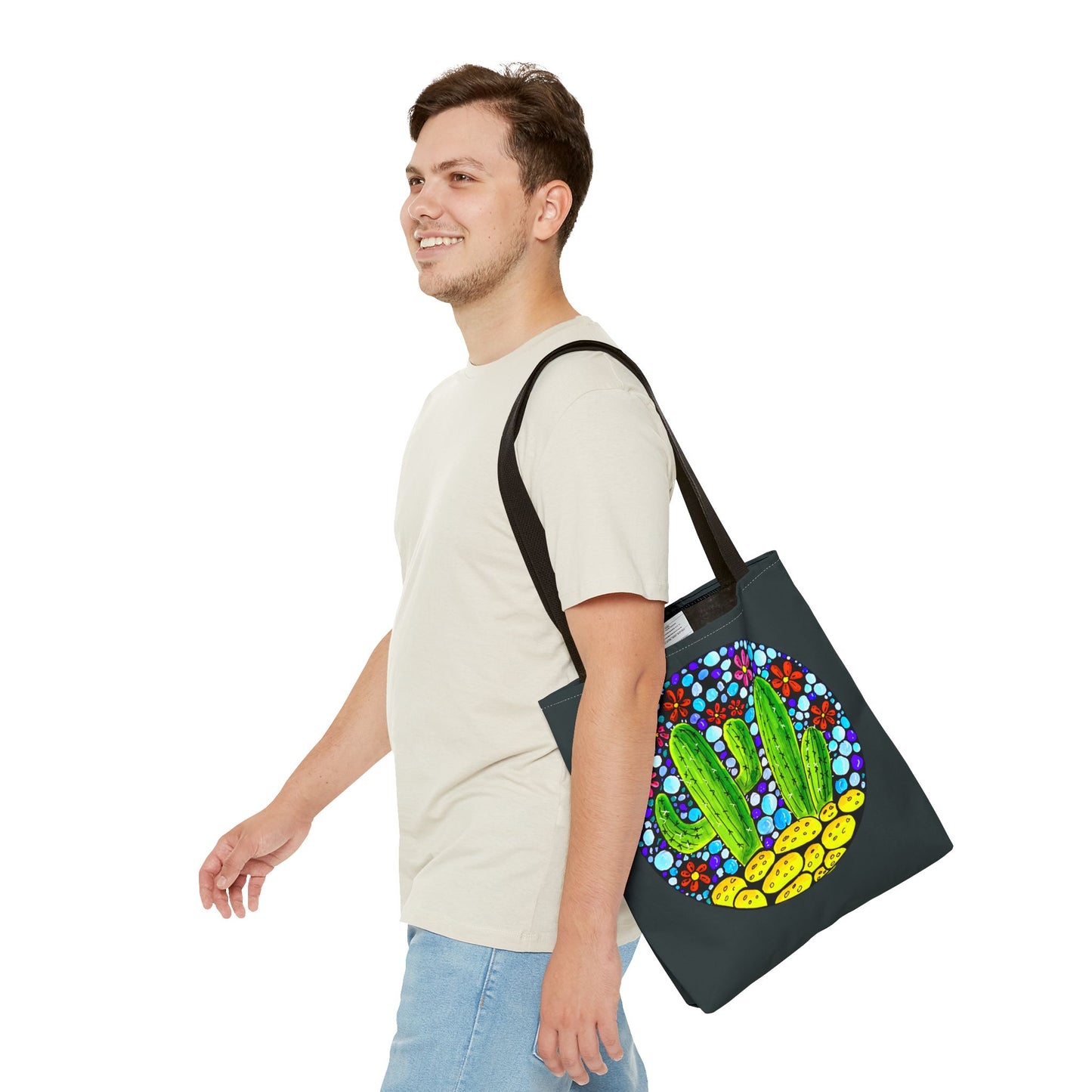 Copy of Cactus Doodle Canvas Tote Bag — Cute Hand-Drawn Succulent Design