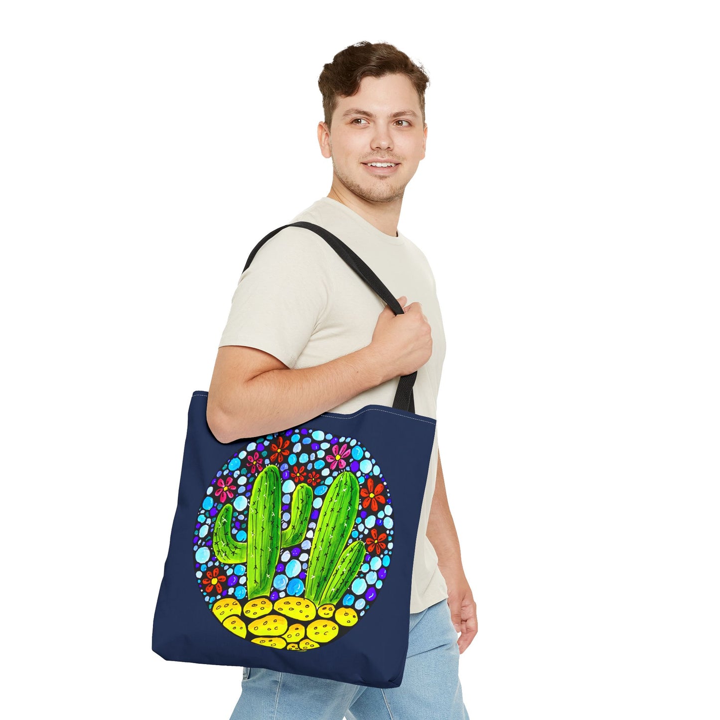 Copy of Cactus Doodle Canvas Tote Bag — Cute Hand-Drawn Succulent Design