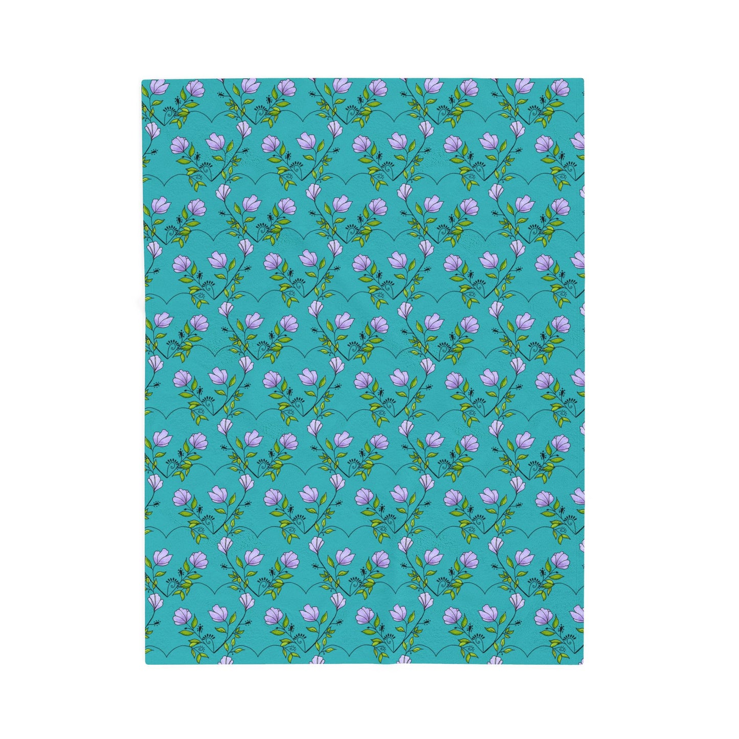 Flower heart pattern velveteen blanket