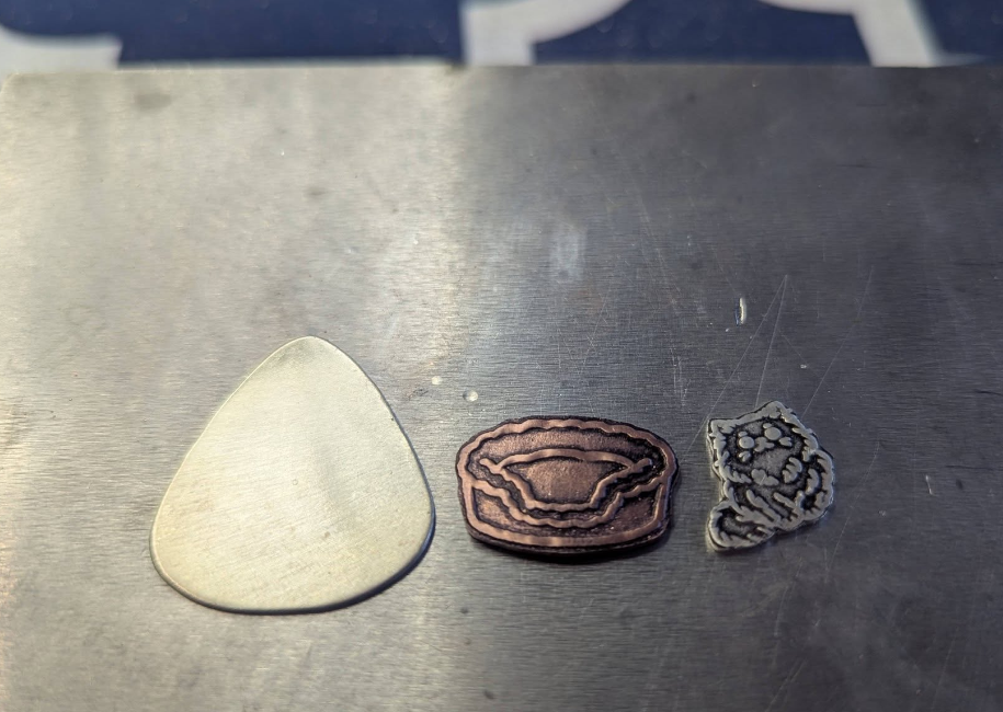 Mixed metal kitty cat pendant - guitar pick pendant