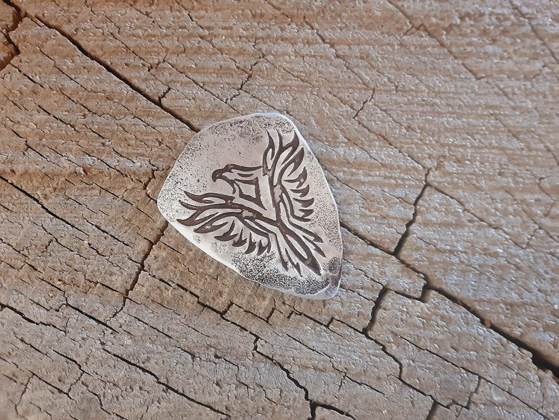 Sterling guitar pick with Phoenix - playable