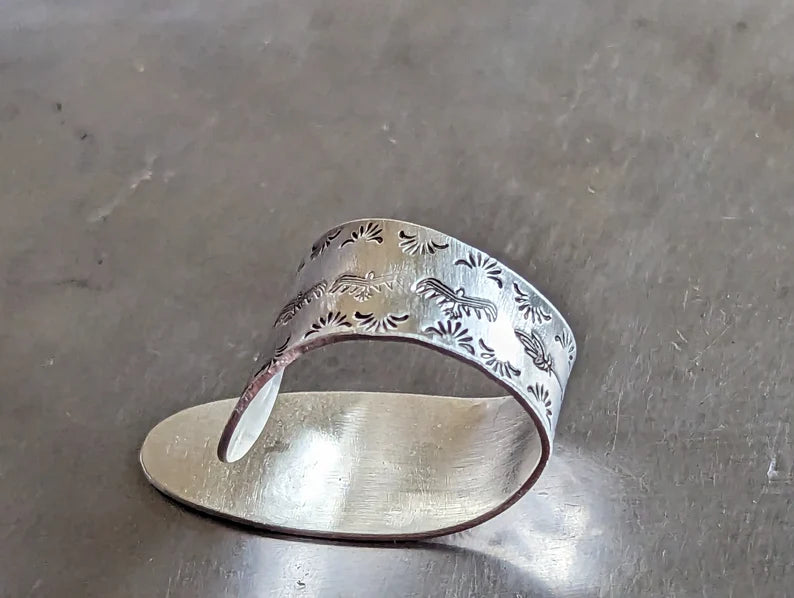 Sterling silver thumb pick - handmade