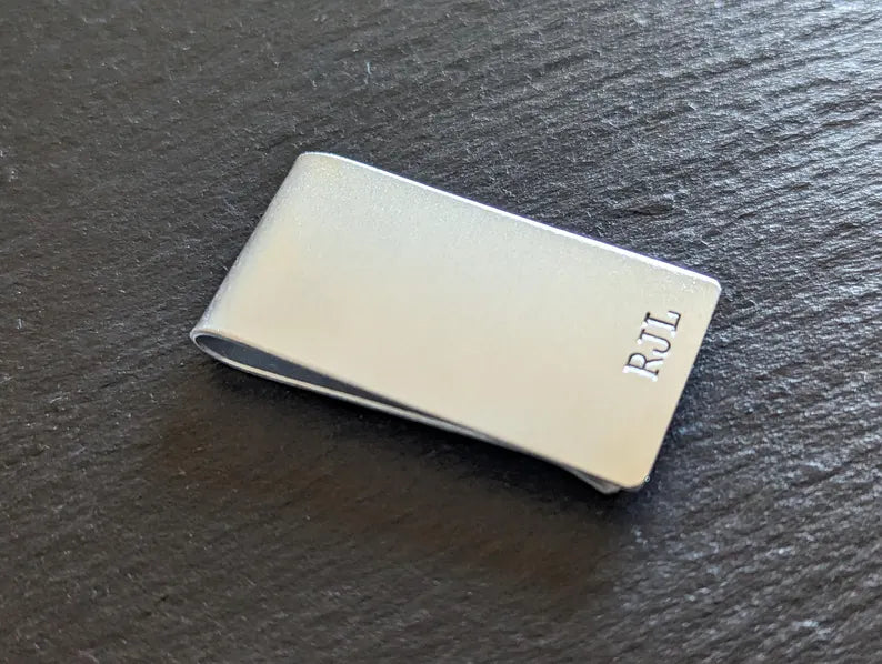 Sterling silver money clip with your initials