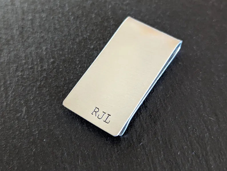 Sterling silver money clip with your initials