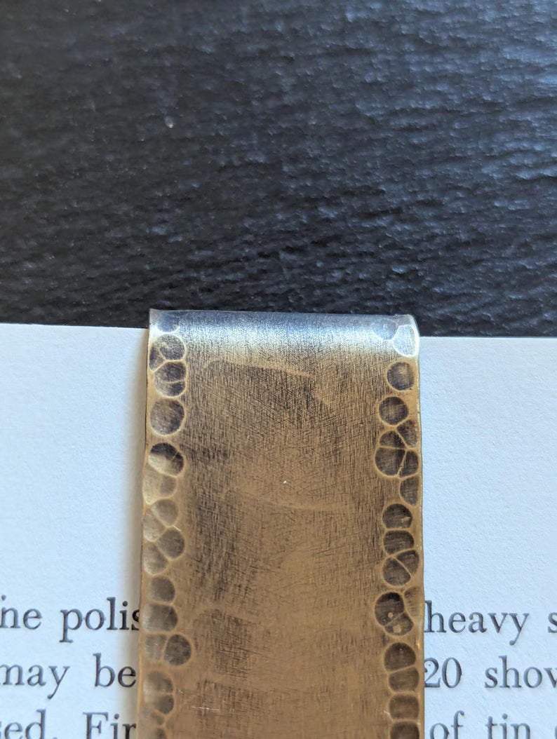 Brass Bookmark with coyote and Moon