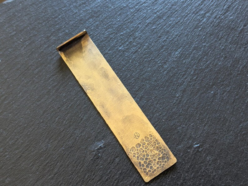 Brass bookmark with southwestern lizard