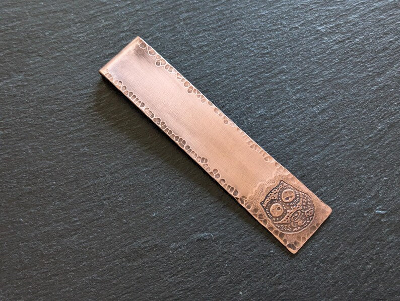 Copper bookmark with howl