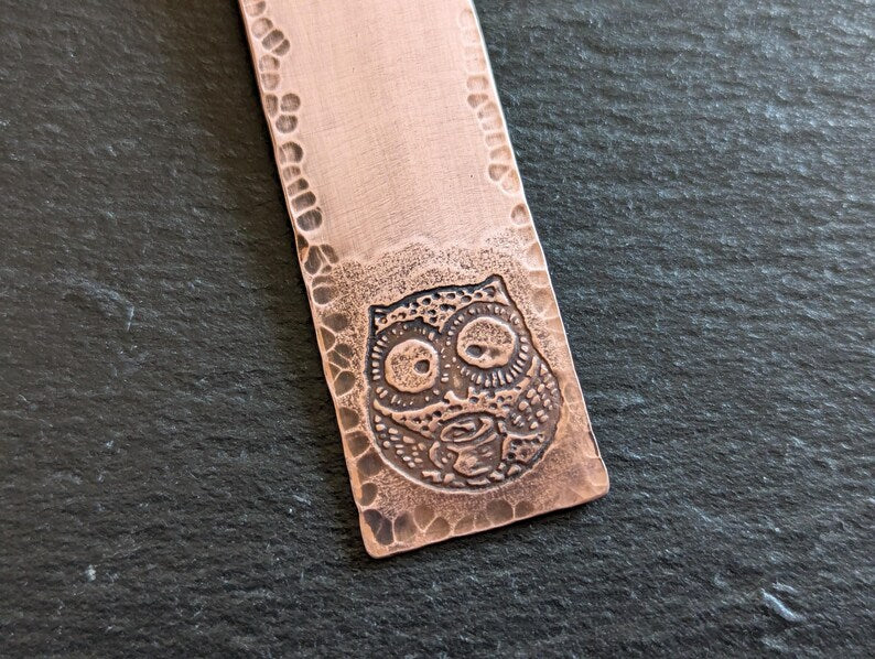 Copper bookmark with howl