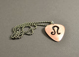 Personalized copper zodiac guitar pick pendant, NiciArt 