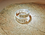 To live To love sterling silver bypass ring, NiciArt 