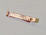 Hammered copper tie bar with heart cut out for extra love, NiciArt 