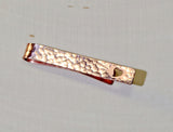 Hammered copper tie bar with heart cut out for extra love, NiciArt 