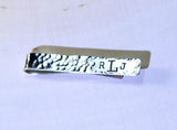 Personalized and Hammered sterling silver tie bar with monogram, NiciArt 