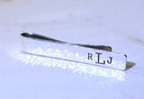 Personalized and Hammered sterling silver tie bar with monogram, NiciArt 