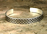 Modern Cross Weave Patterned Sterling Silver Cuff Bracelet, NiciArt 