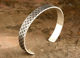 Modern Cross Weave Patterned Sterling Silver Cuff Bracelet, NiciArt 
